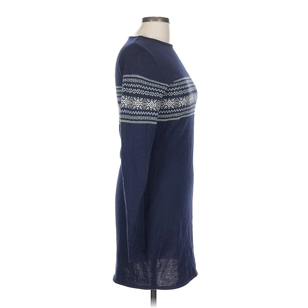 Vtg Y2K Esprit De Corp Fair Isle Sweater Dress | 90s Old Money Dark Academia Lg - Picture 4 of 8